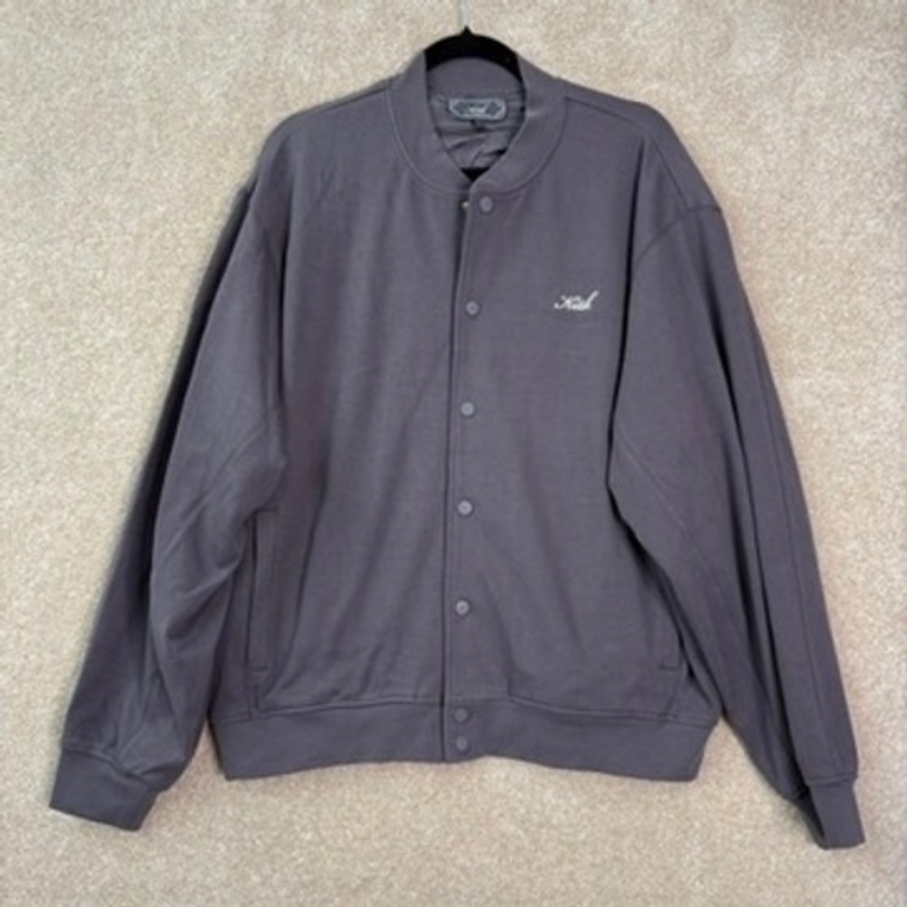 KITH Marvin Bomber Jacket Men's Large Gray Logo Streetwear